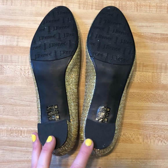 Gold Block Heels - Picture 6 of 8